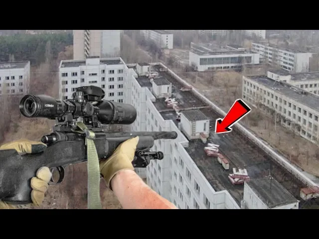 rooftop airsoft sniper at post apocalyptic field